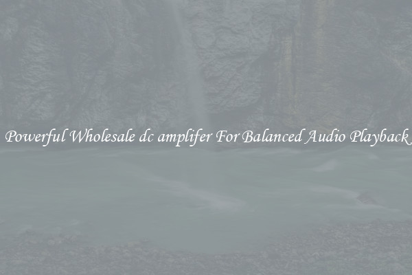 Powerful Wholesale dc amplifer For Balanced Audio Playback