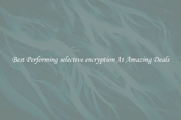 Best Performing selective encryption At Amazing Deals