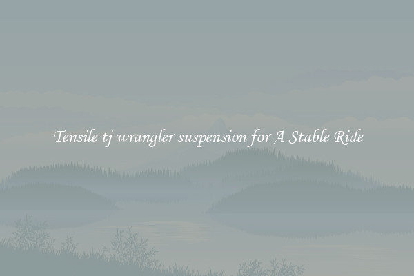 Tensile tj wrangler suspension for A Stable Ride