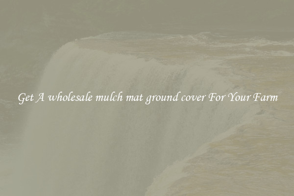 Get A wholesale mulch mat ground cover For Your Farm