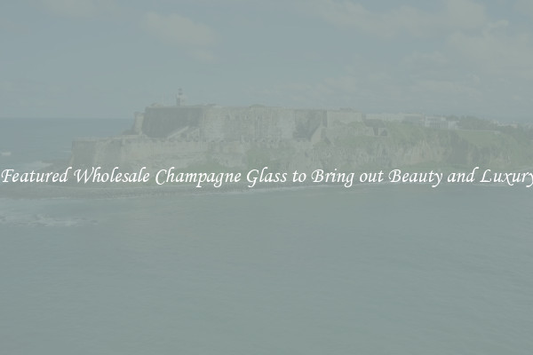 Featured Wholesale Champagne Glass to Bring out Beauty and Luxury