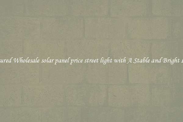 Featured Wholesale solar panel price street light with A Stable and Bright Light
