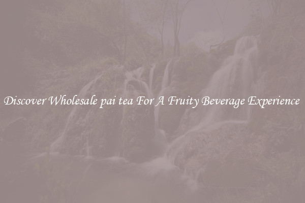 Discover Wholesale pai tea For A Fruity Beverage Experience 