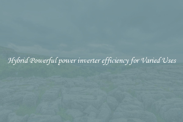 Hybrid Powerful power inverter efficiency for Varied Uses