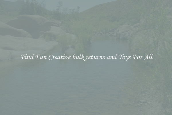 Find Fun Creative bulk returns and Toys For All
